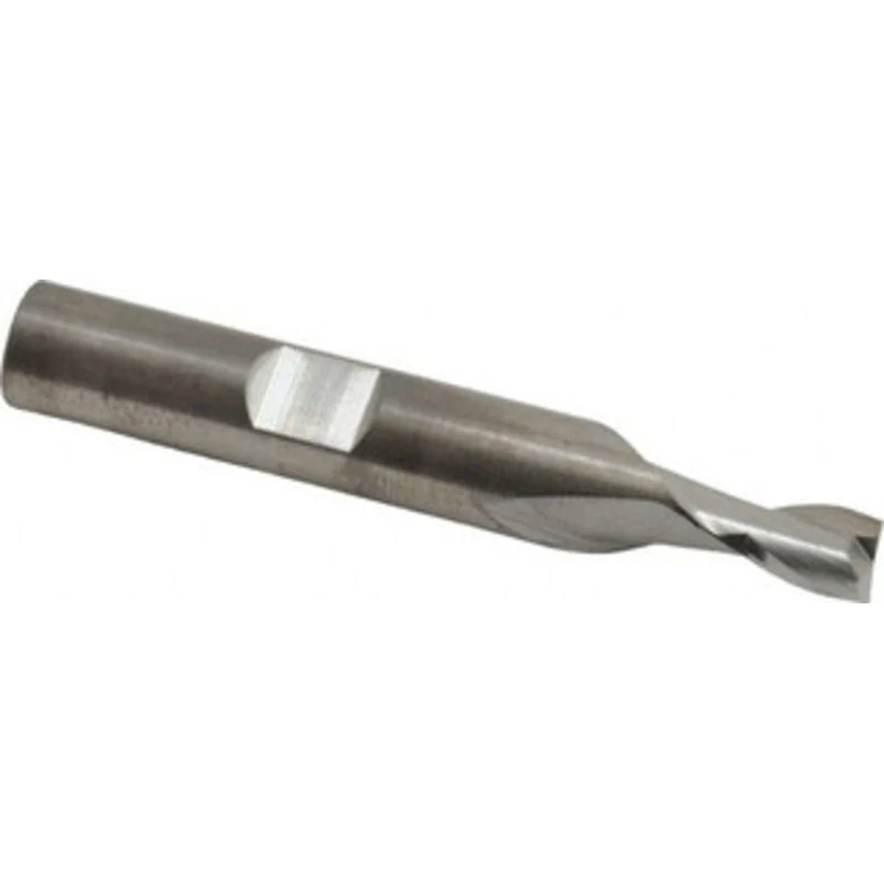 RobbJack 1/4, 5/16 LOC, 3/8 Shank Diam, 2-1/2 OAL, 2 Flute, Solid Carbide Square End Mill Single End, Uncoated, Spira...